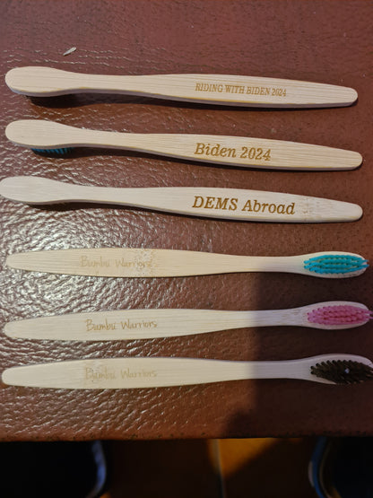 Specially Engraved Bamboo Toothbrushes with Custom Designs