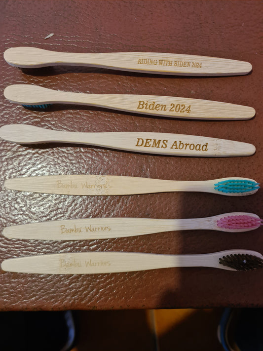 Specially Engraved Bamboo Toothbrushes with Custom Designs