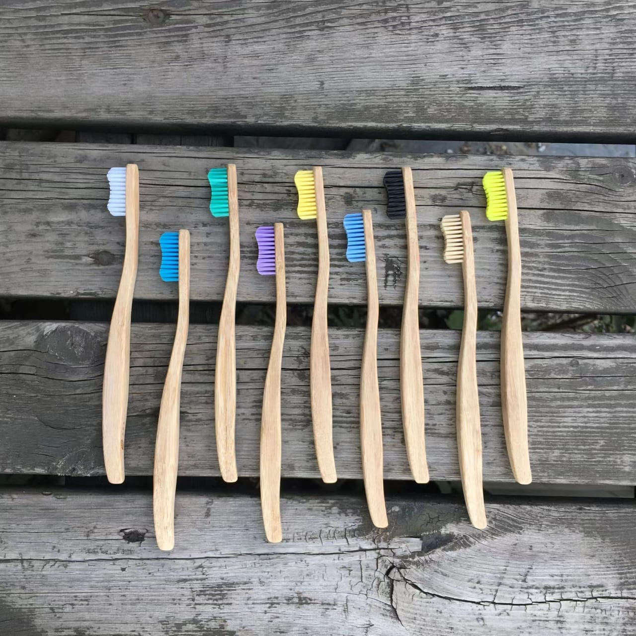 Family Pack of Ergonomic Bamboo Toothbrushes